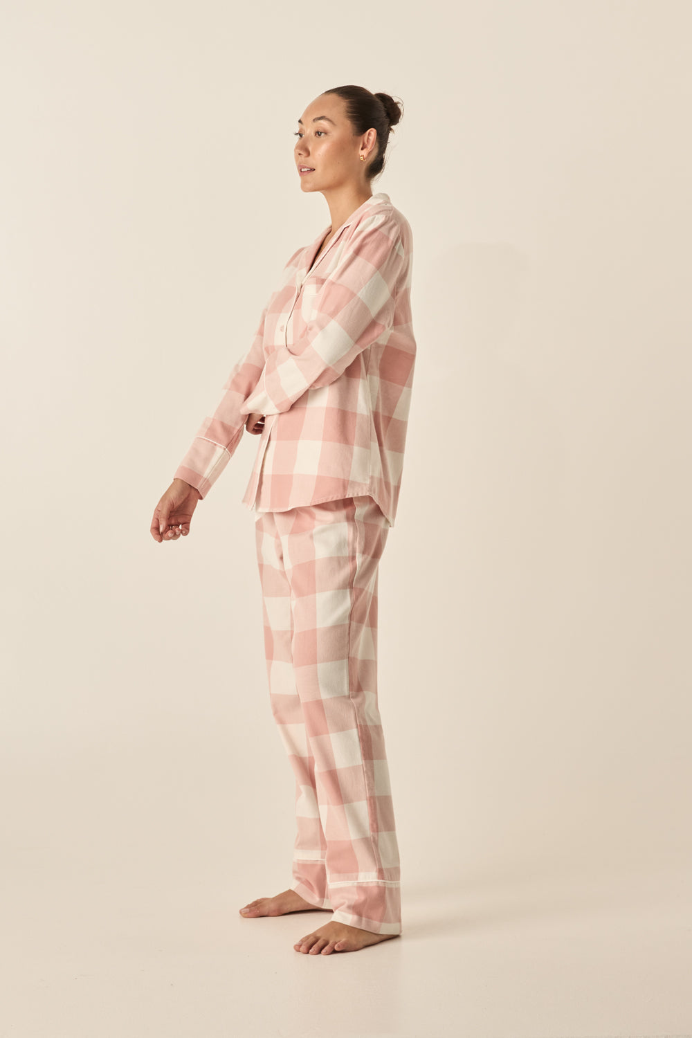 Saffron Pink Check Cotton Set 