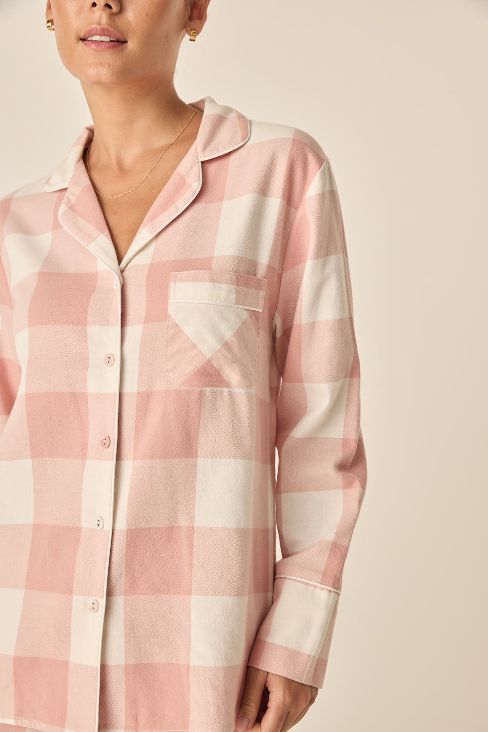 Saffron Pink Check Cotton Set 