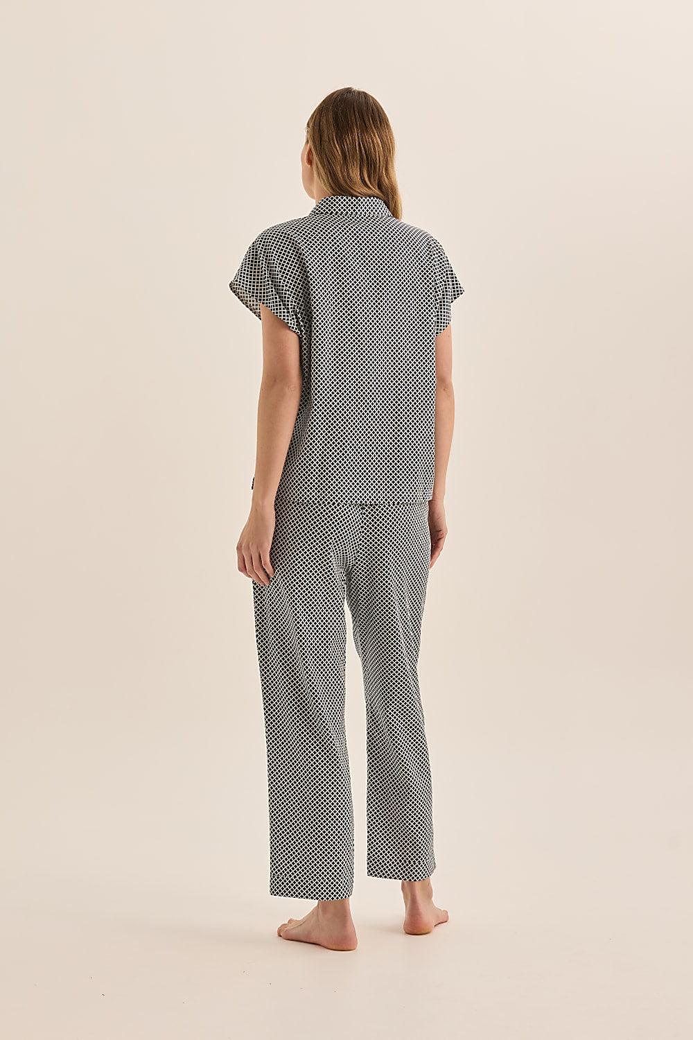 Goldie Navy Diamond Cotton PJ