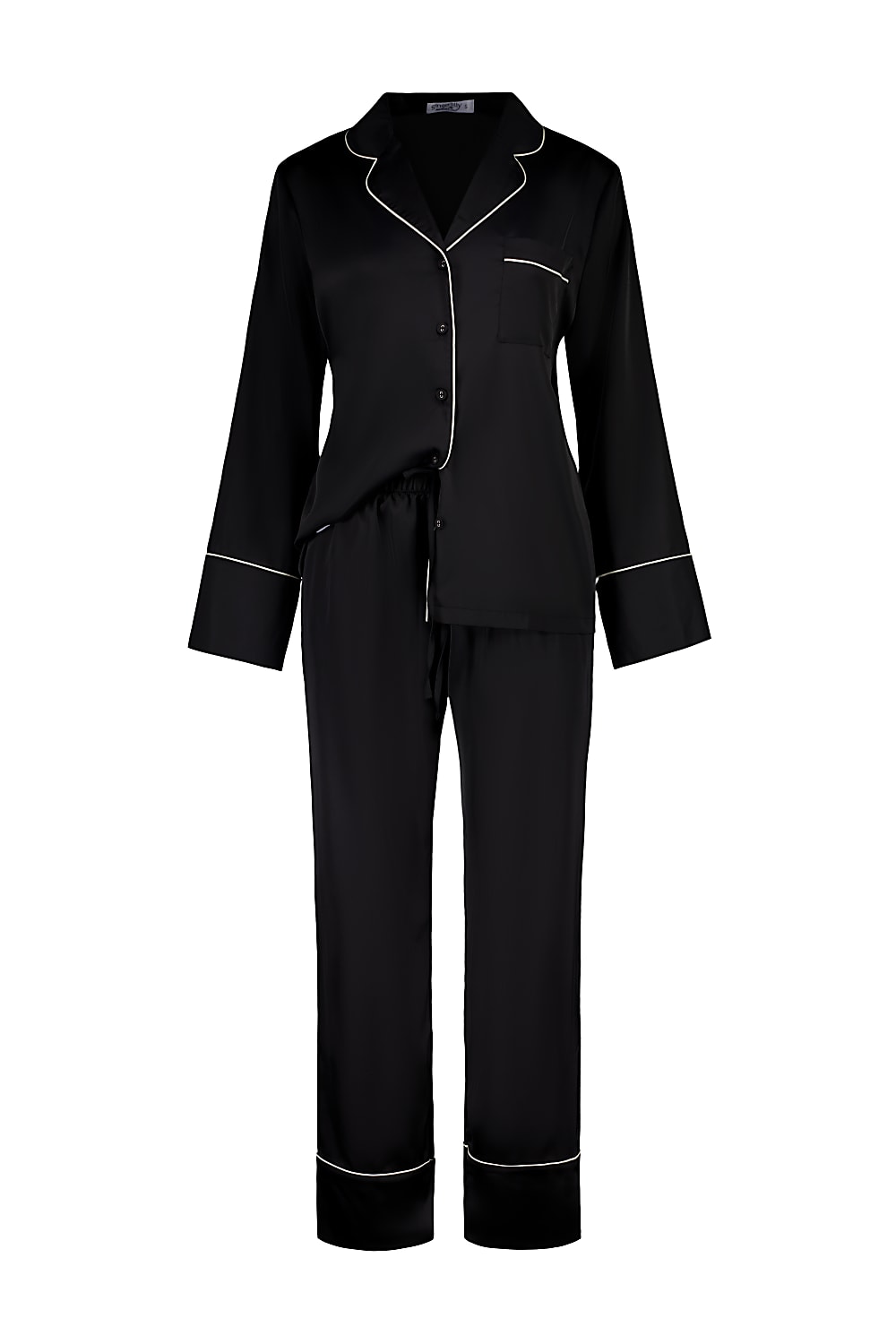 Adele Black Satin Set 