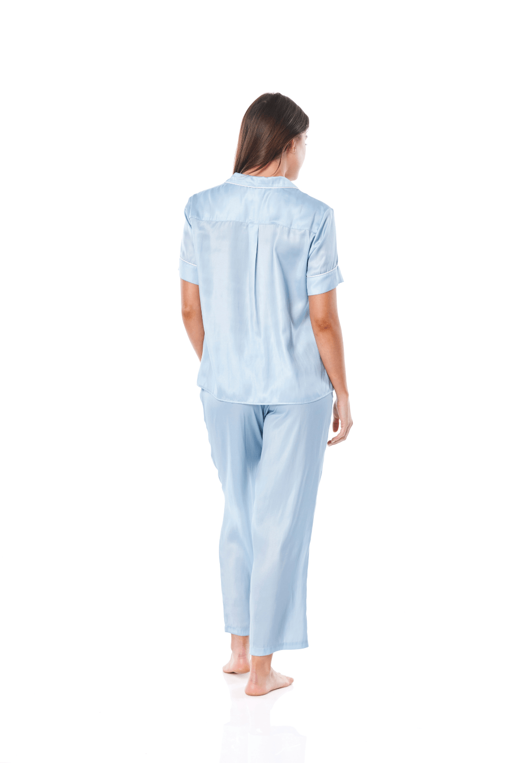 Aileen Blue Satin Crop Pant PJ