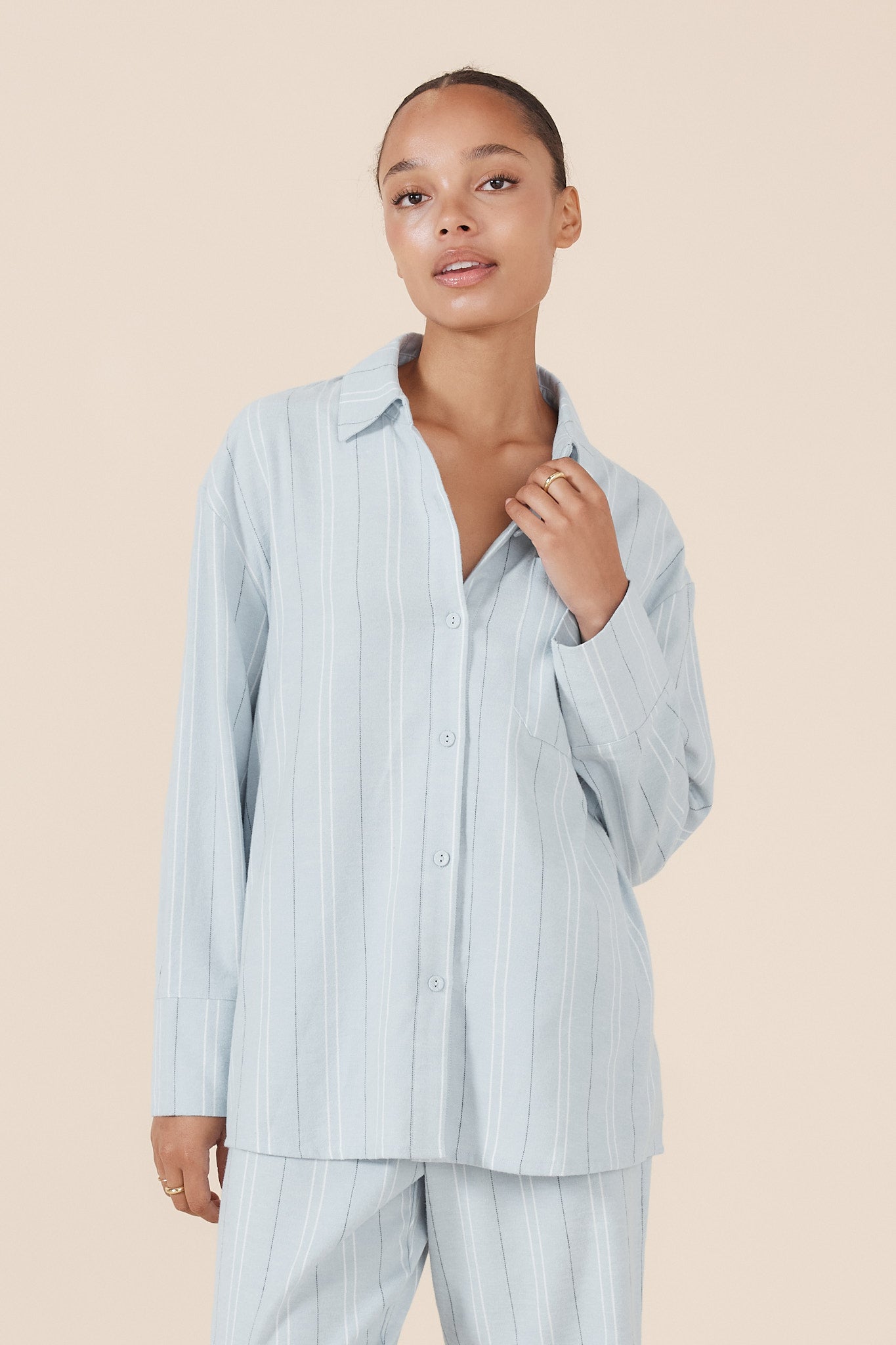 Amelie Stripe Cotton Long PJ set