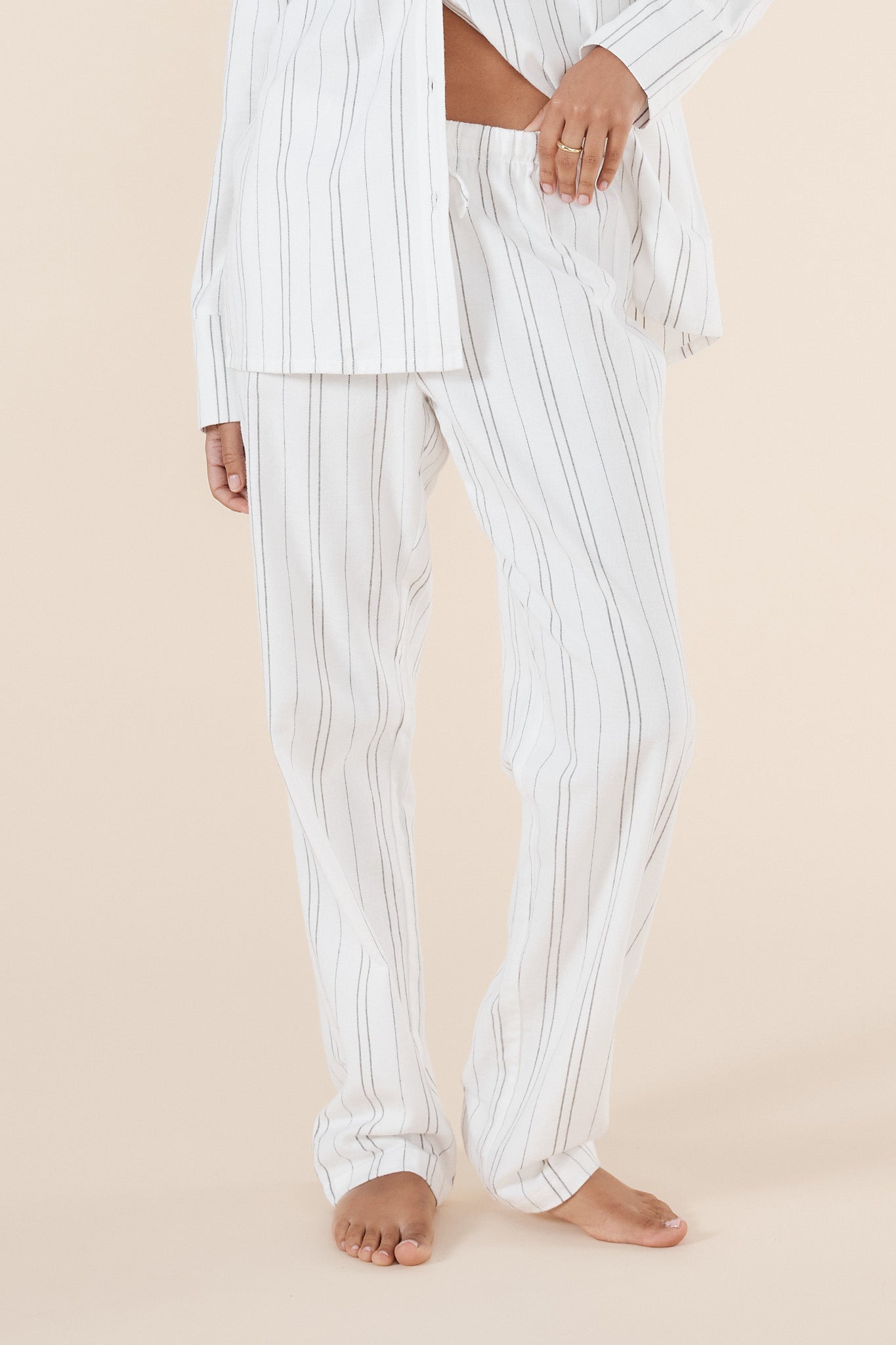 Amelie Stripe Cotton Long PJ set