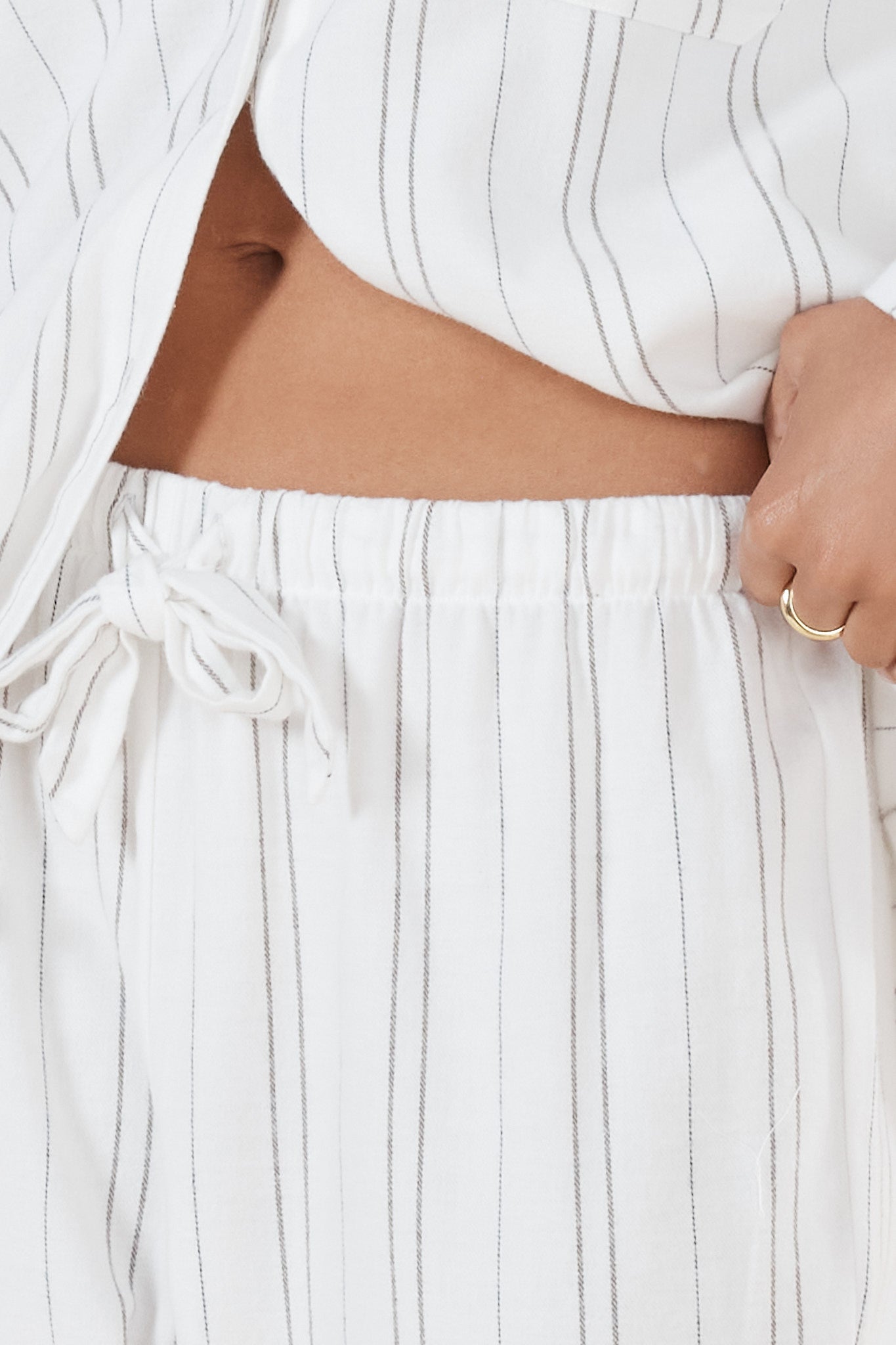 Amelie Stripe Cotton Long PJ set