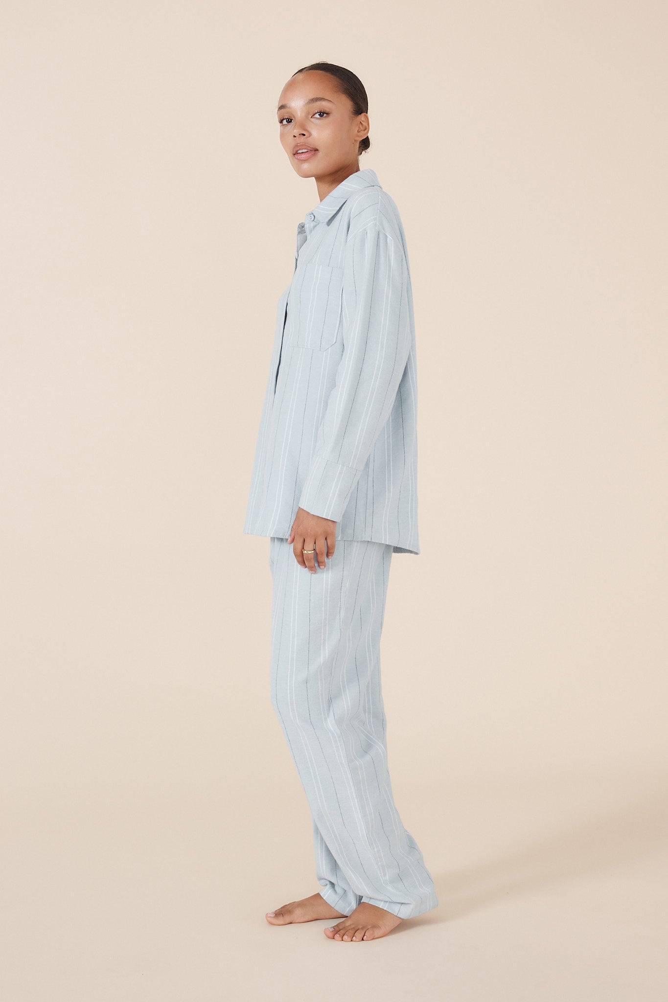 Amelie Stripe Cotton Long PJ set