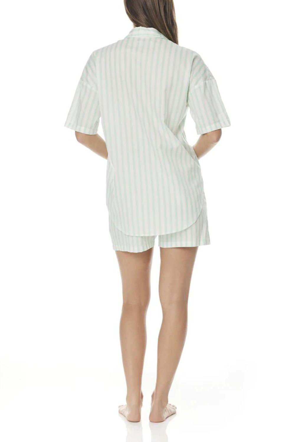 Anita White Mint Stripe Pj Set