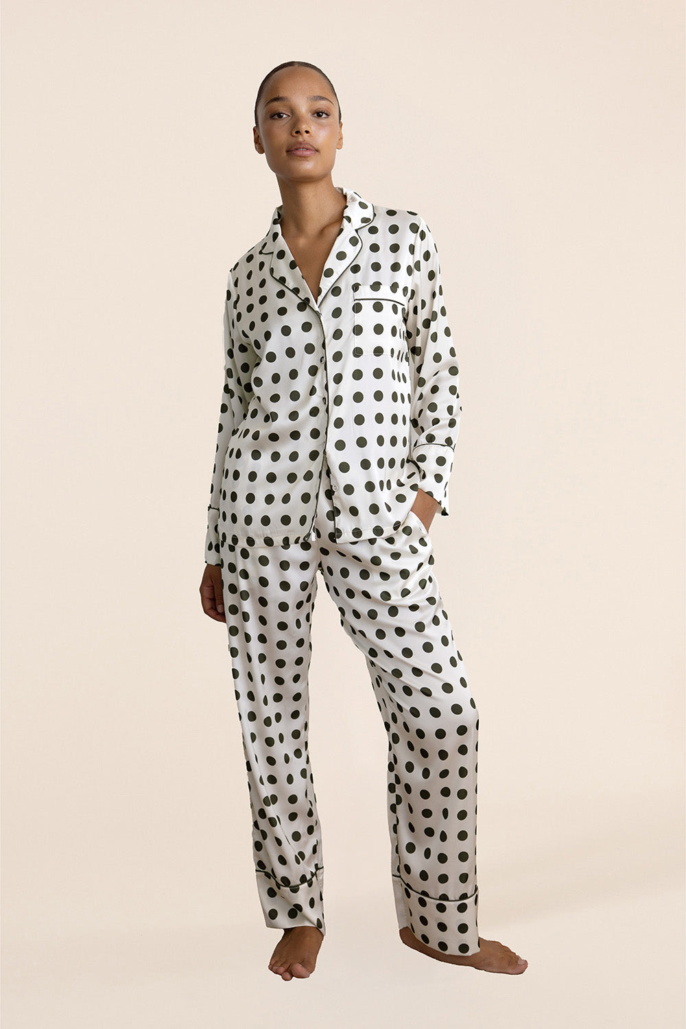 Carlotta Silky Satin Spot PJ set