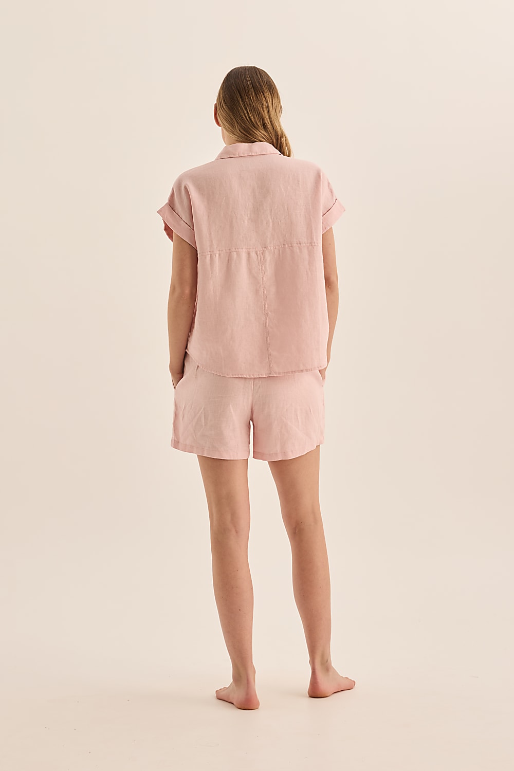 Charlotte Pink Linen Pyjama Set