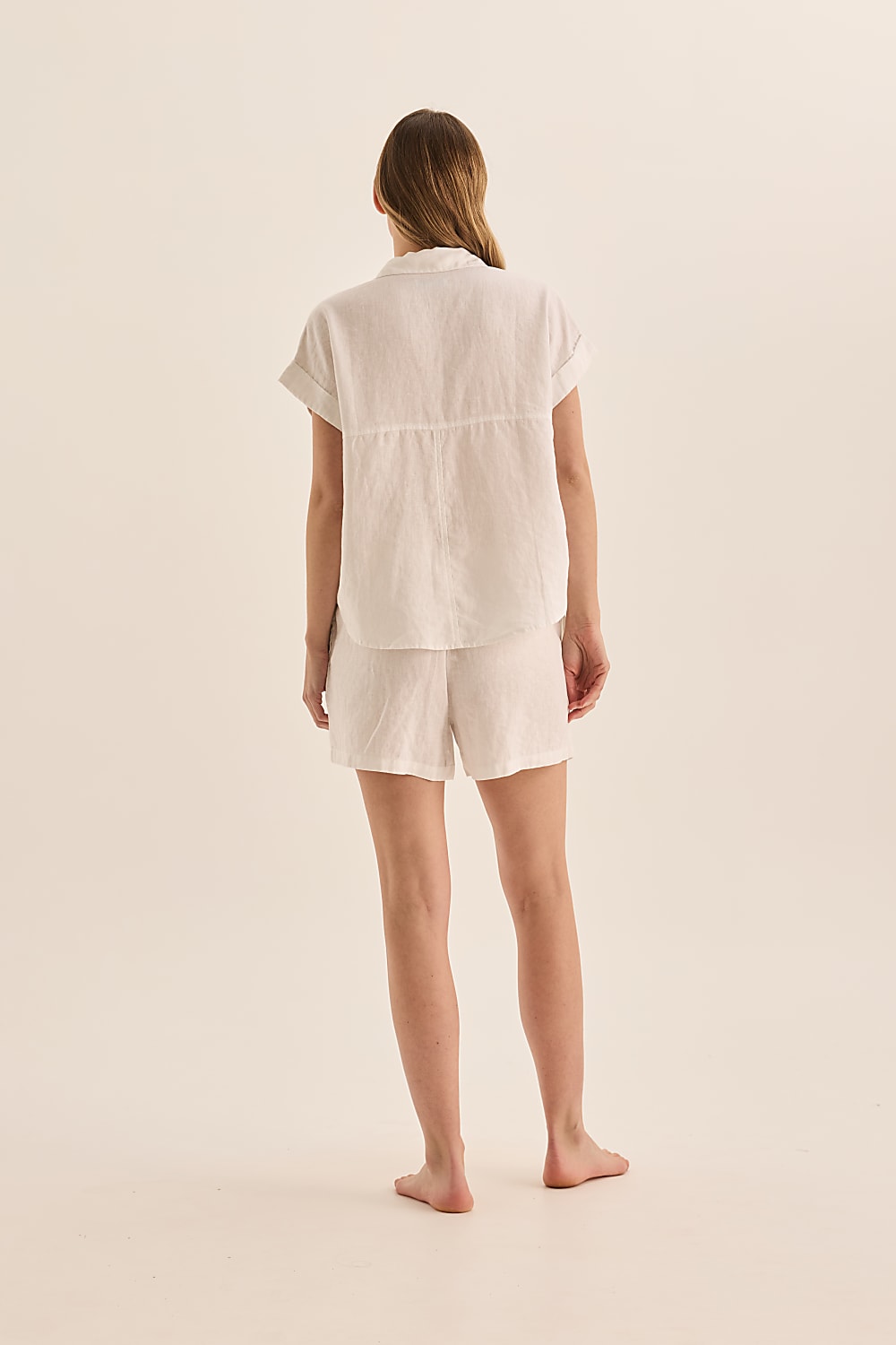 Charlotte White Linen Pyjama Set