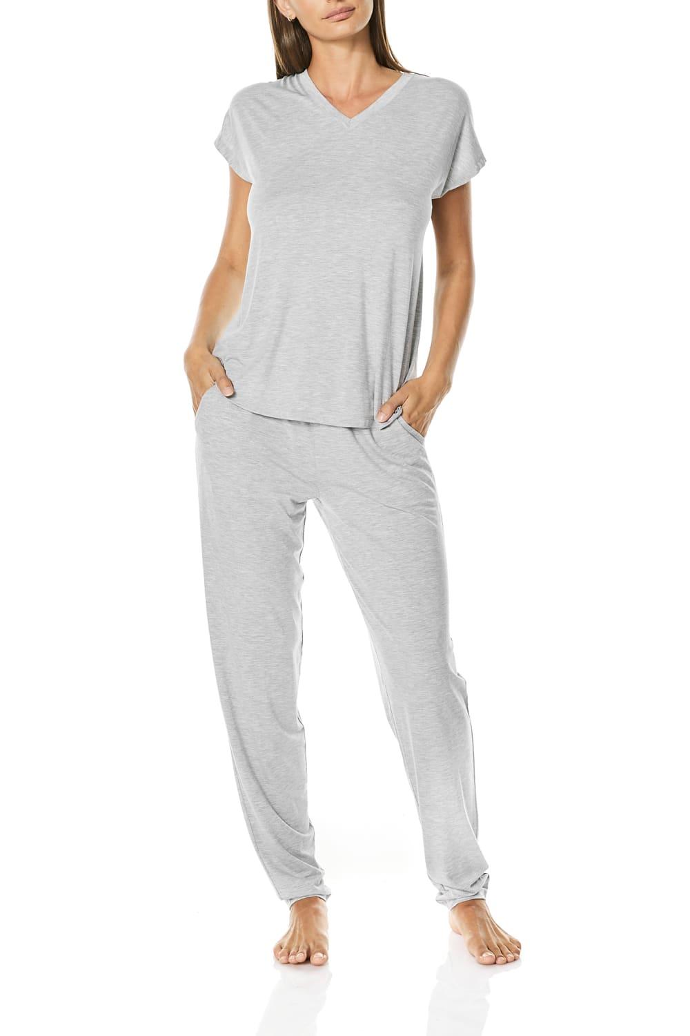 Cora Grey V Neck Modal Pj Set