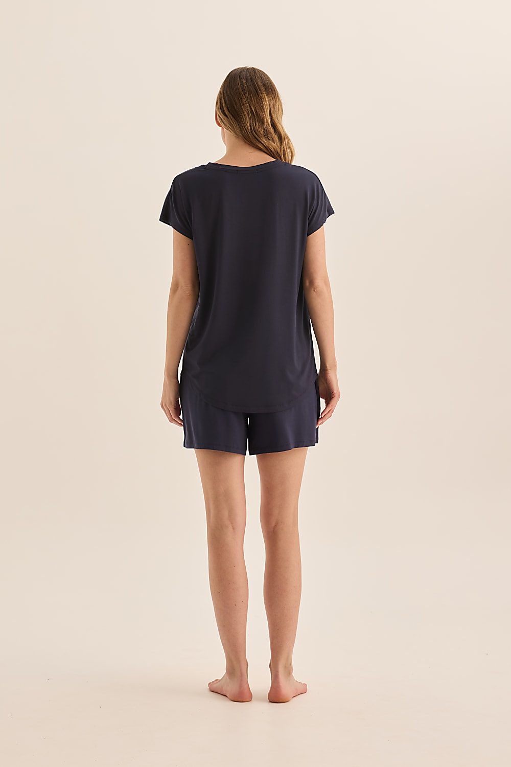 Dahlia Navy Bamboo Short Set