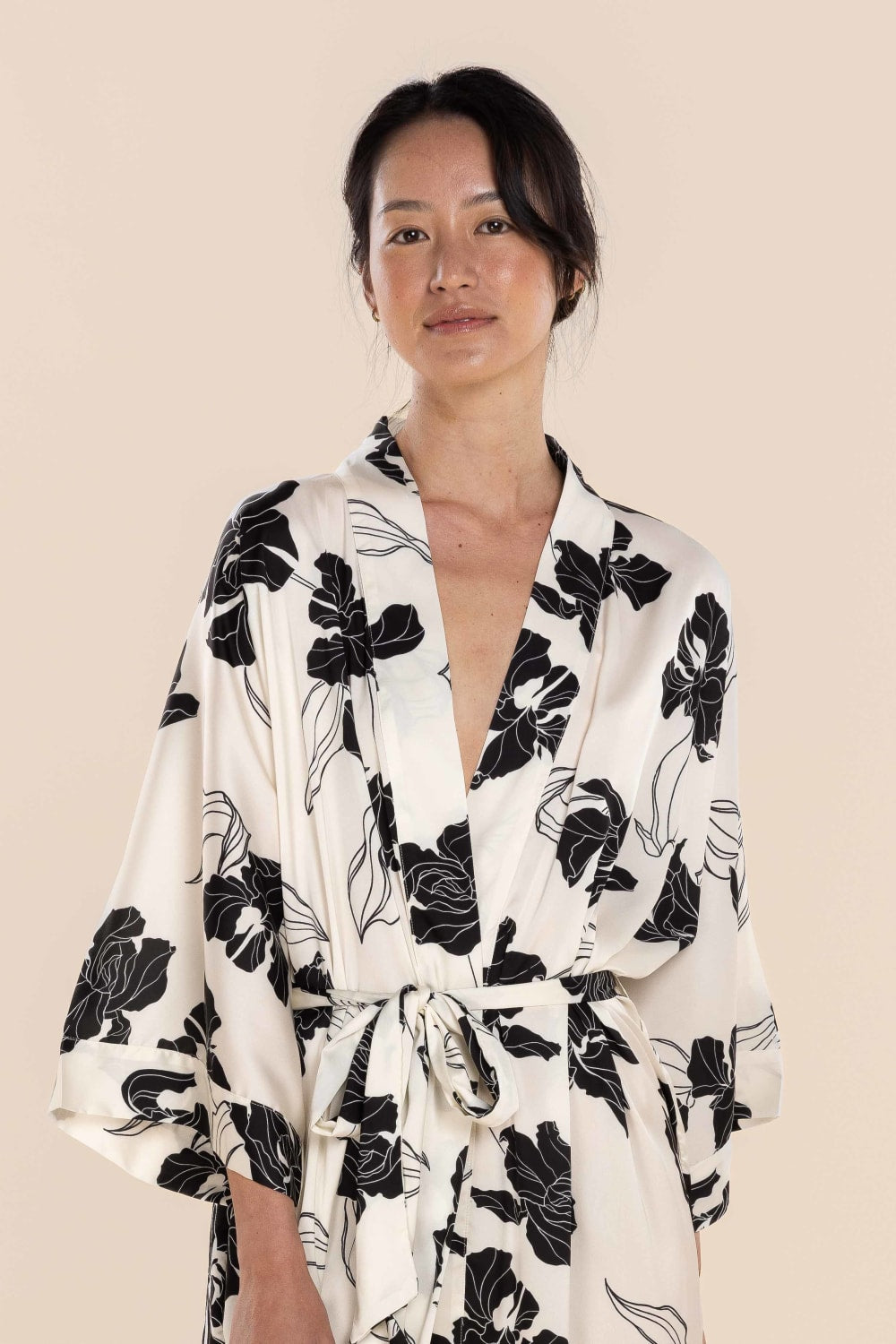 Daisy Recycled Silky Satin Long Robe