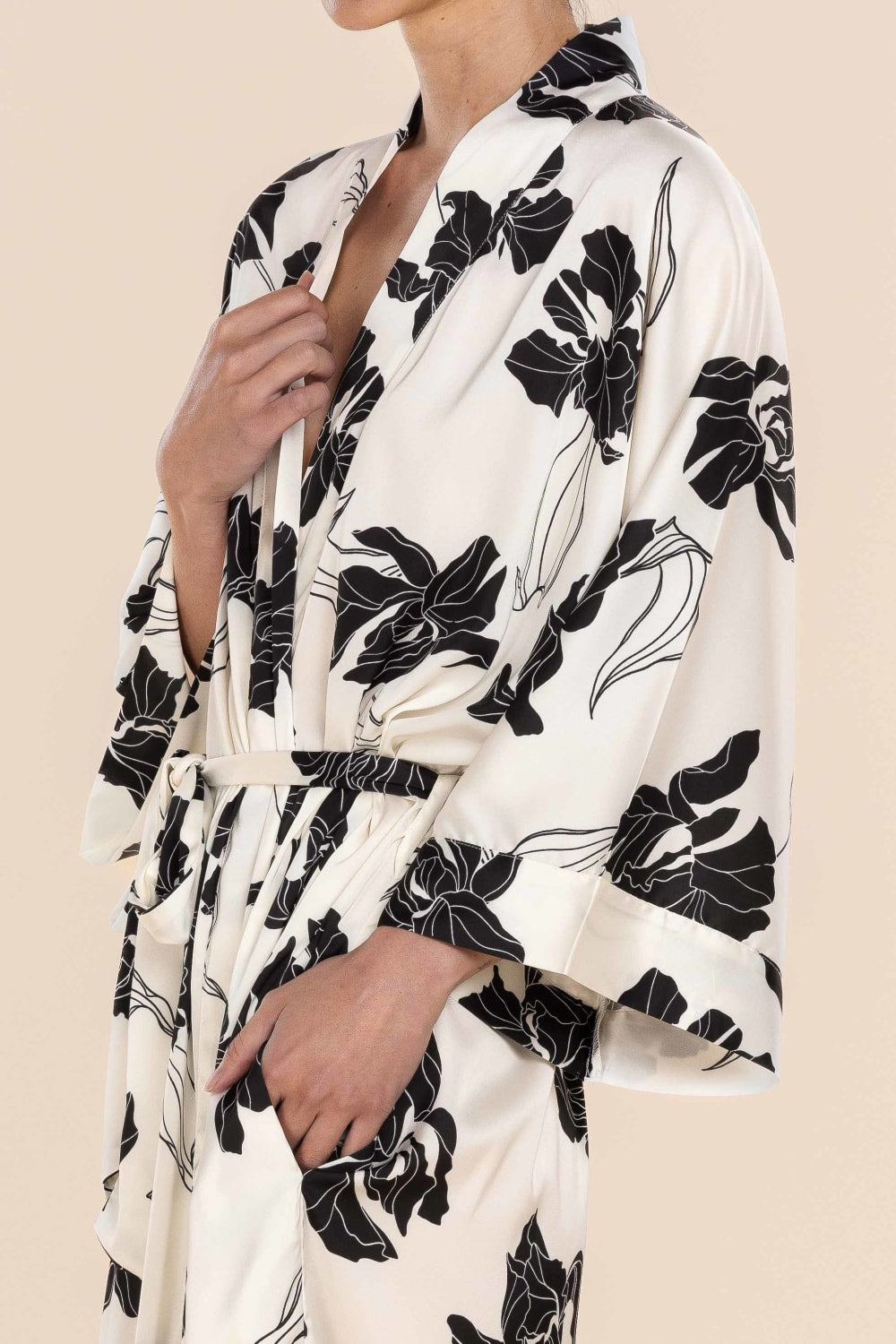 Daisy Recycled Silky Satin Long Robe