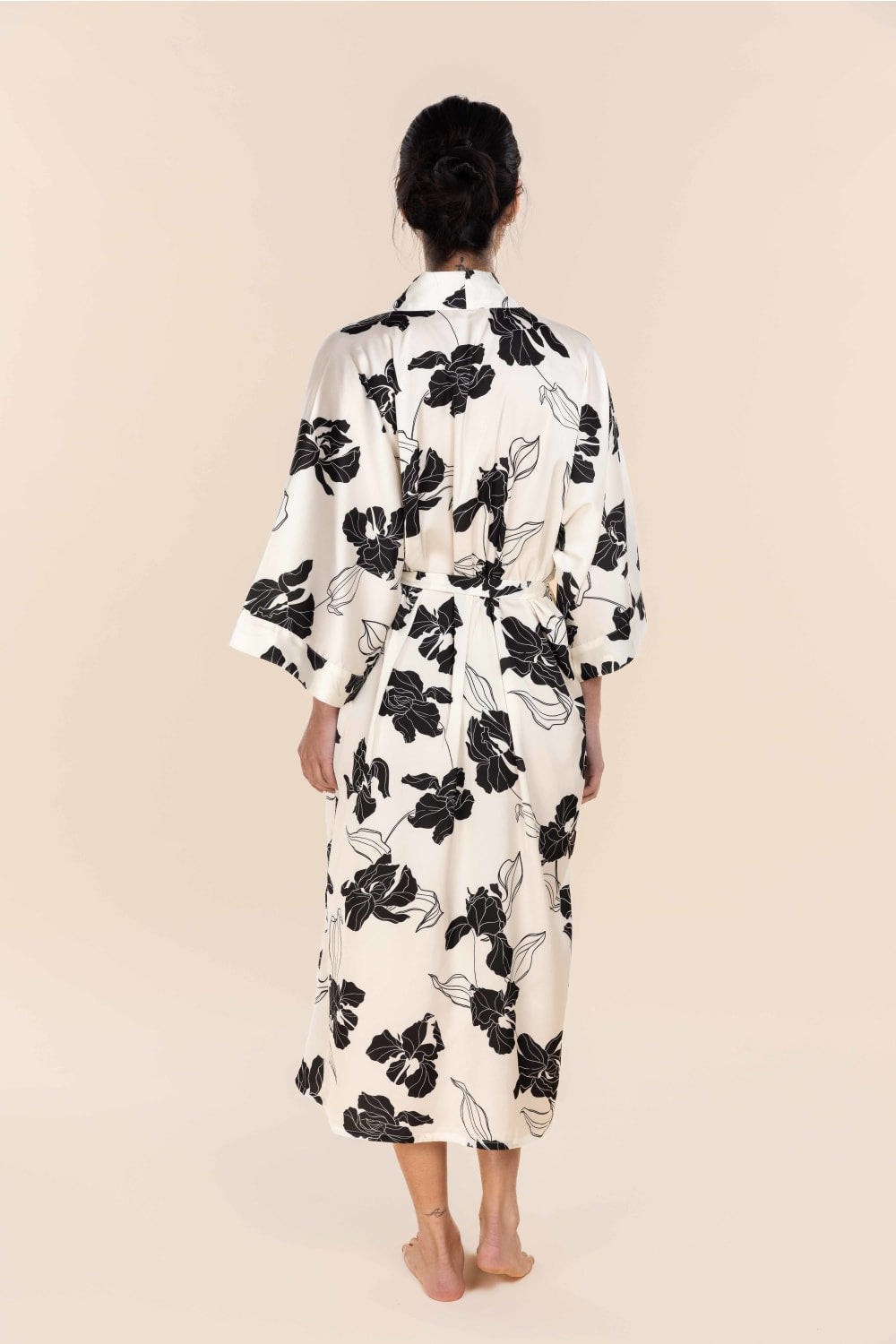 Daisy Recycled Silky Satin Long Robe