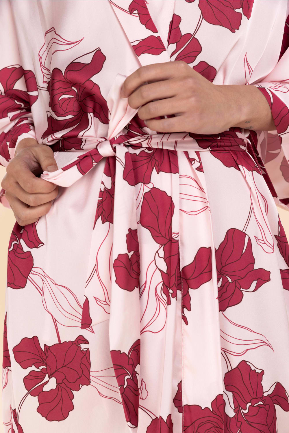 Daisy Recycled Silky Satin Long Robe