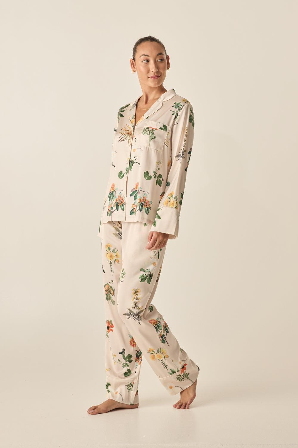 Elle Garden Print Satin Set