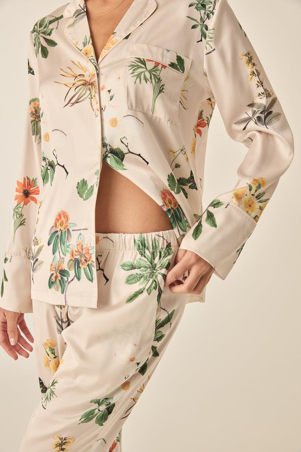 Elle Garden Print Satin Set