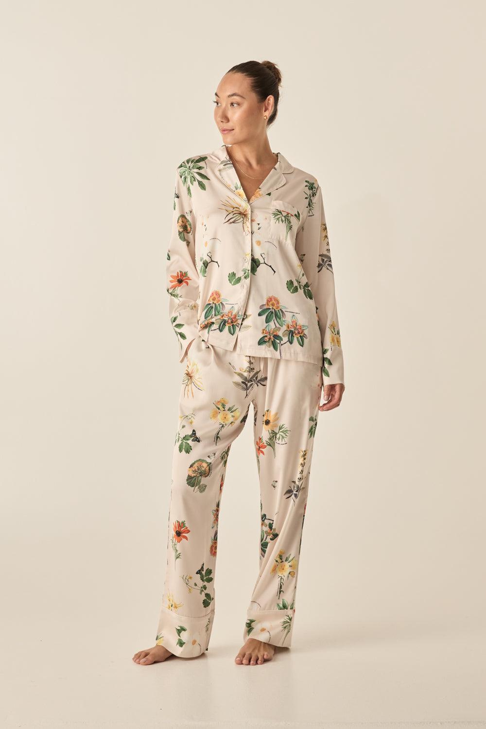 Elle Garden Print Satin Set