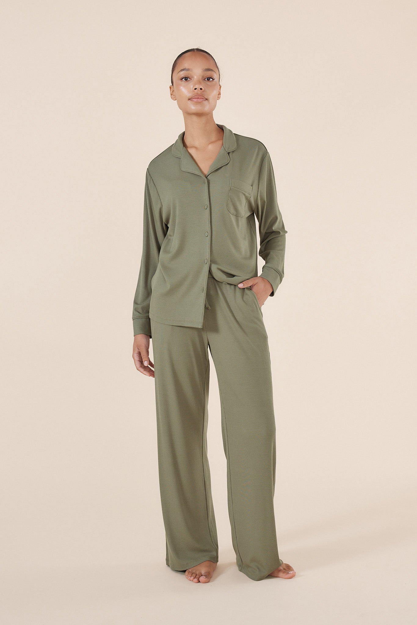 Emilia Ribbed Lounge PJ set