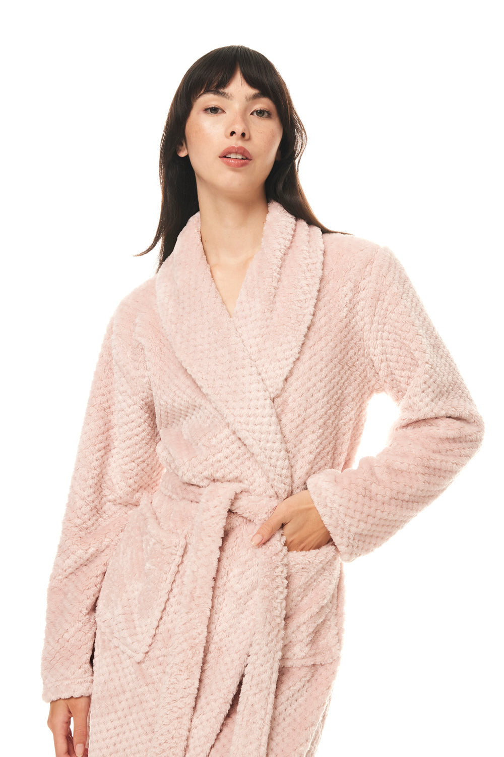Enid Pink Jacquard Robe
