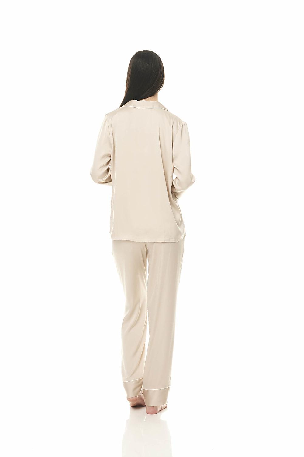 Evette Satin Biscuit PJ Set