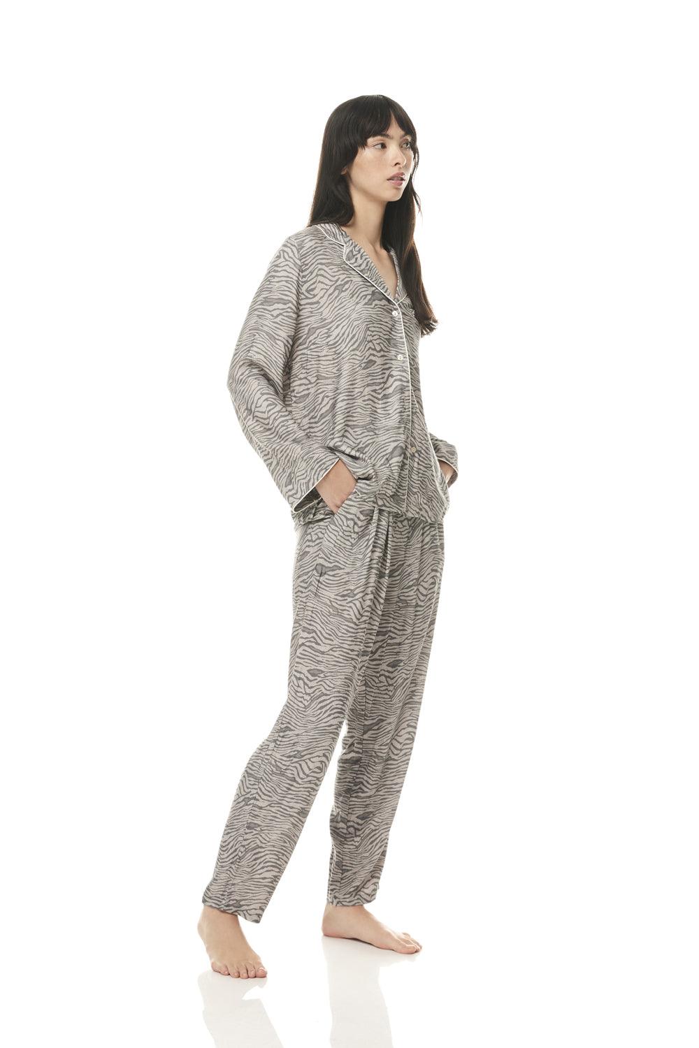 Flavia Grey Animal Print PJ