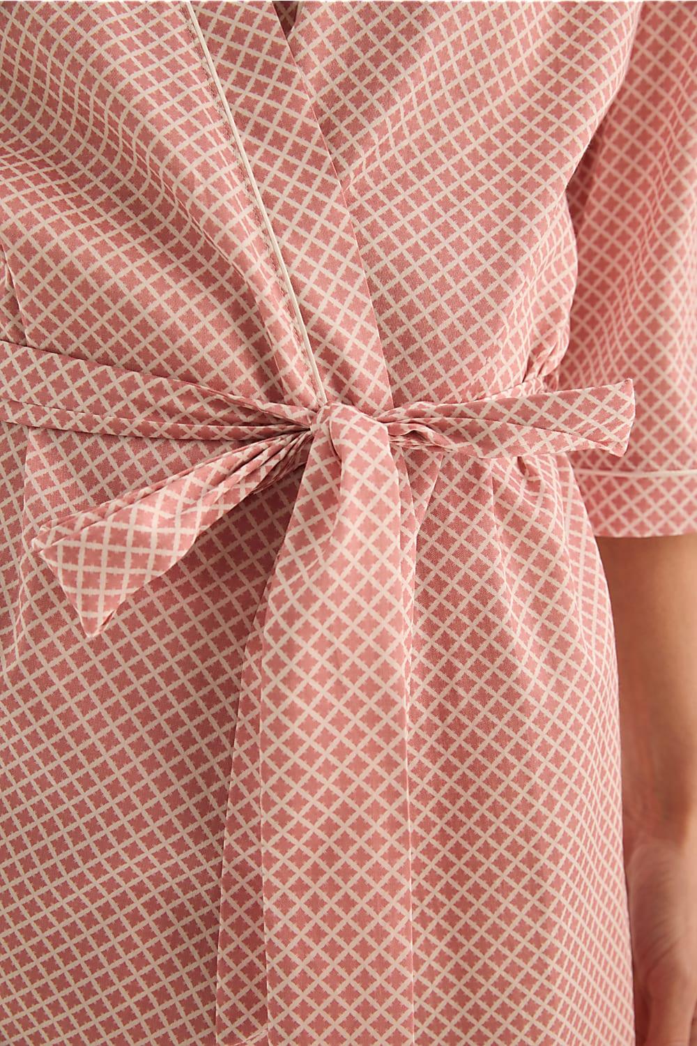 Indigo Pink Diamond Cotton Robe