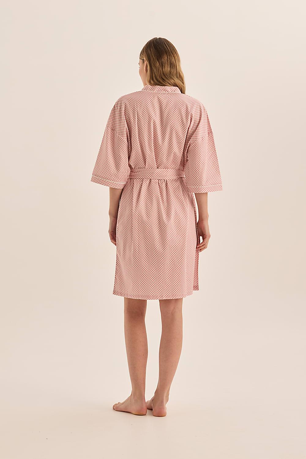 Indigo Pink Diamond Cotton Robe