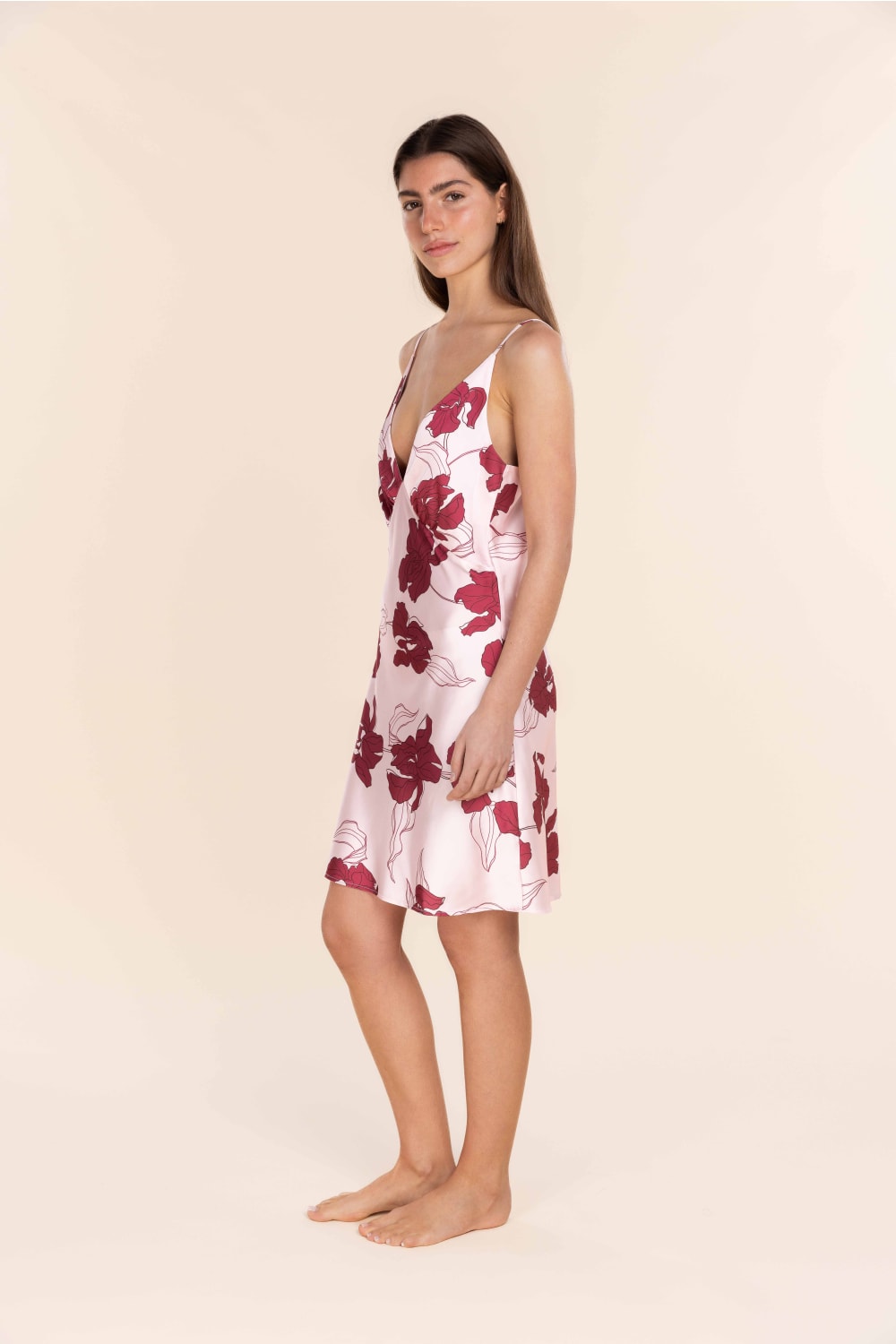 Iris Recycled Silky Satin Short Nightie