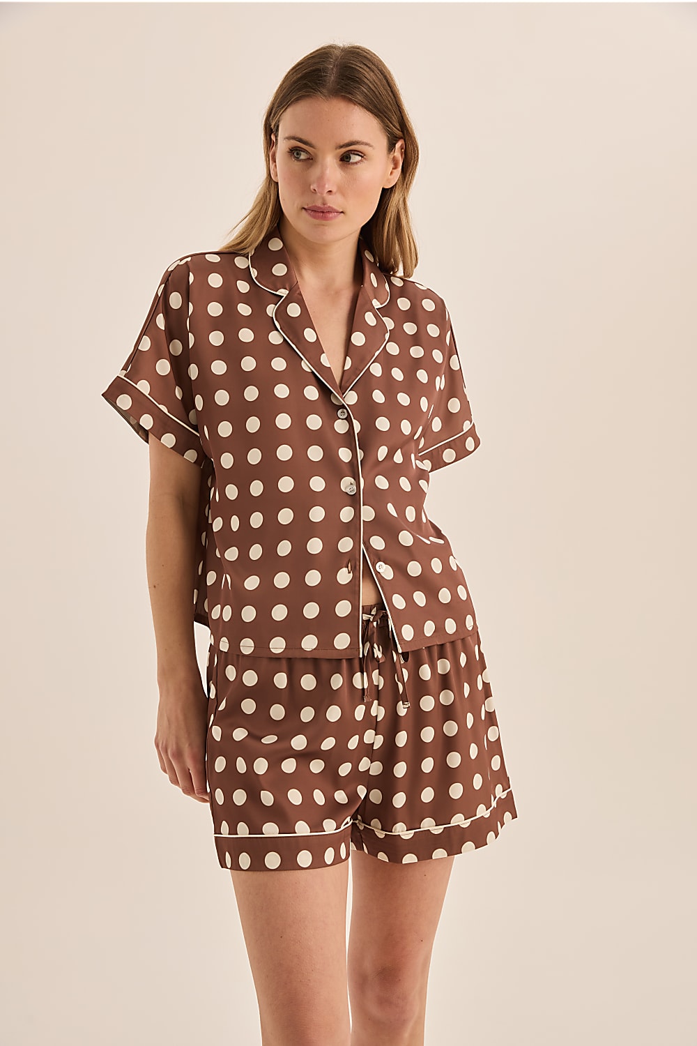 Jillian Brown Spot Short Set