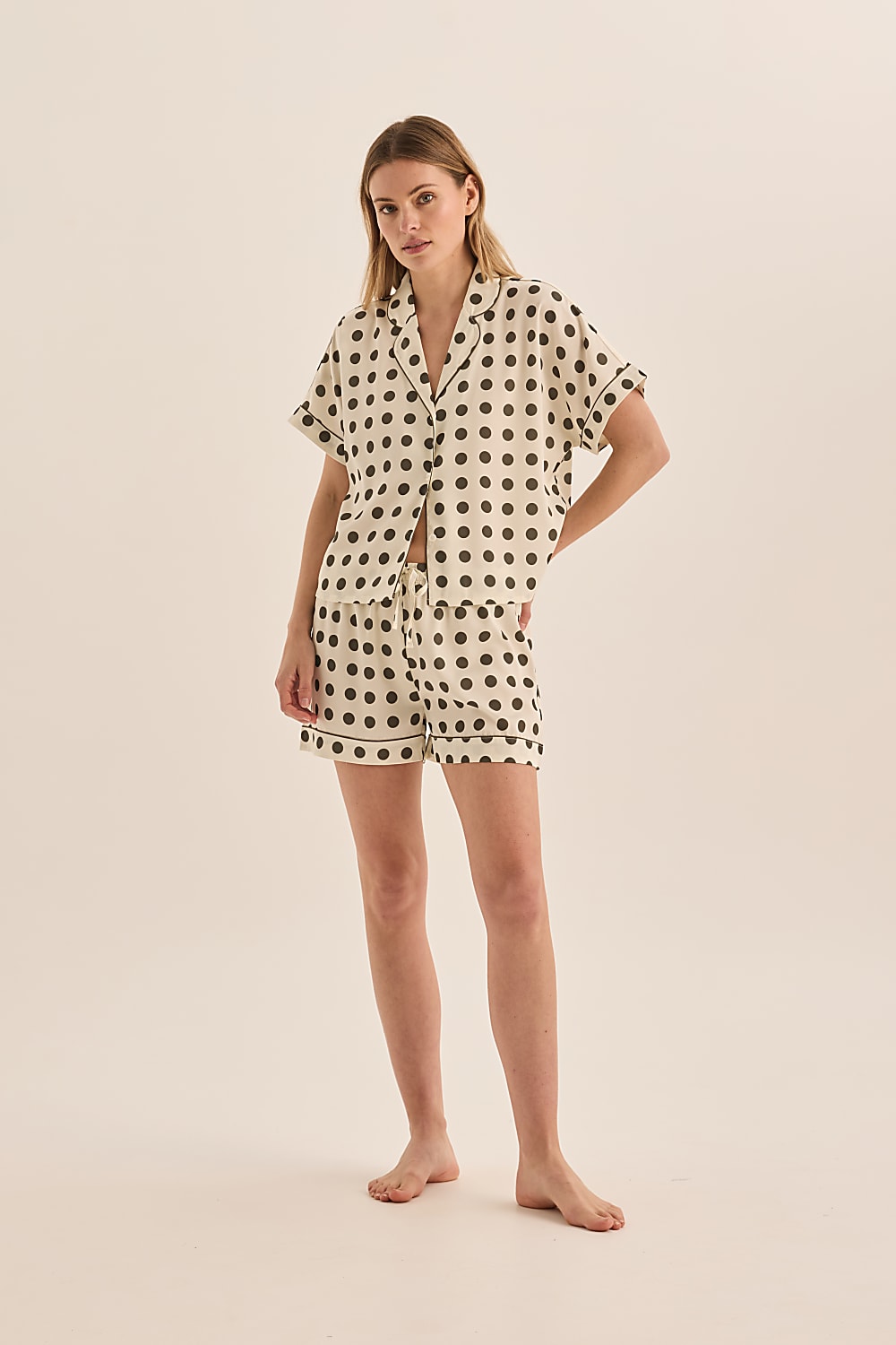 Jillian Olive Spot Short Set