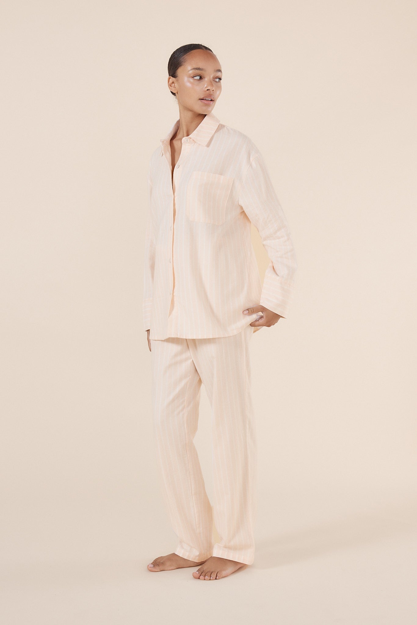 Josephine Pink Stripe Cotton PJ set