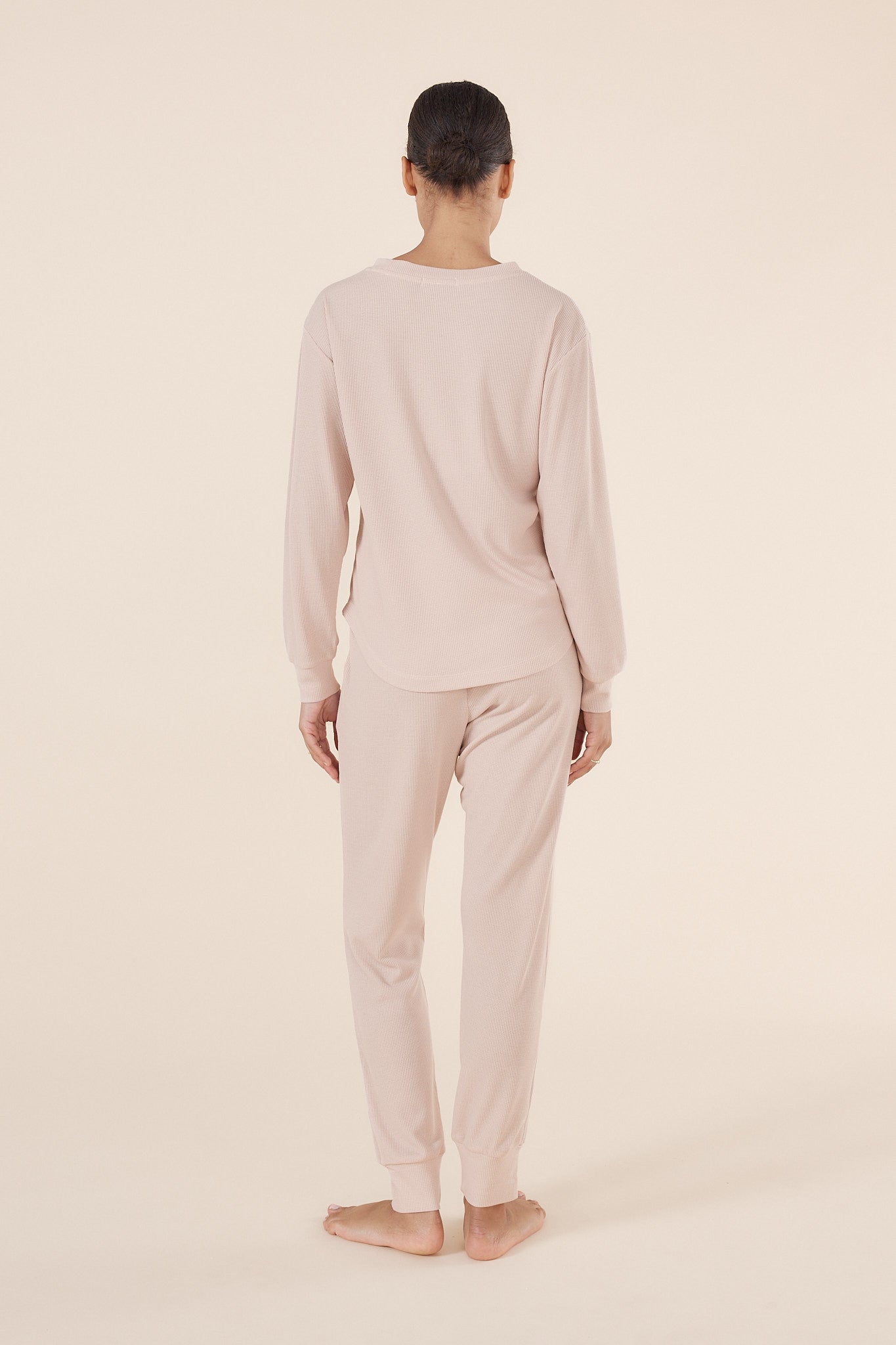 Lainey Beige Waffle Pyjama Set