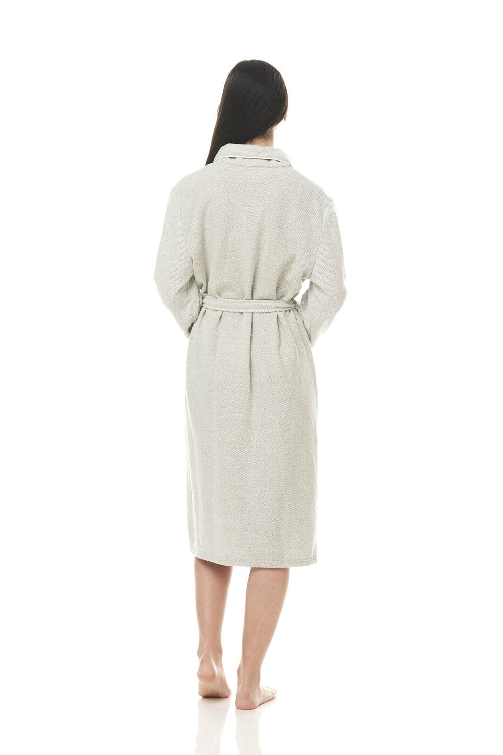Lenore Grey Cotton Long Robe