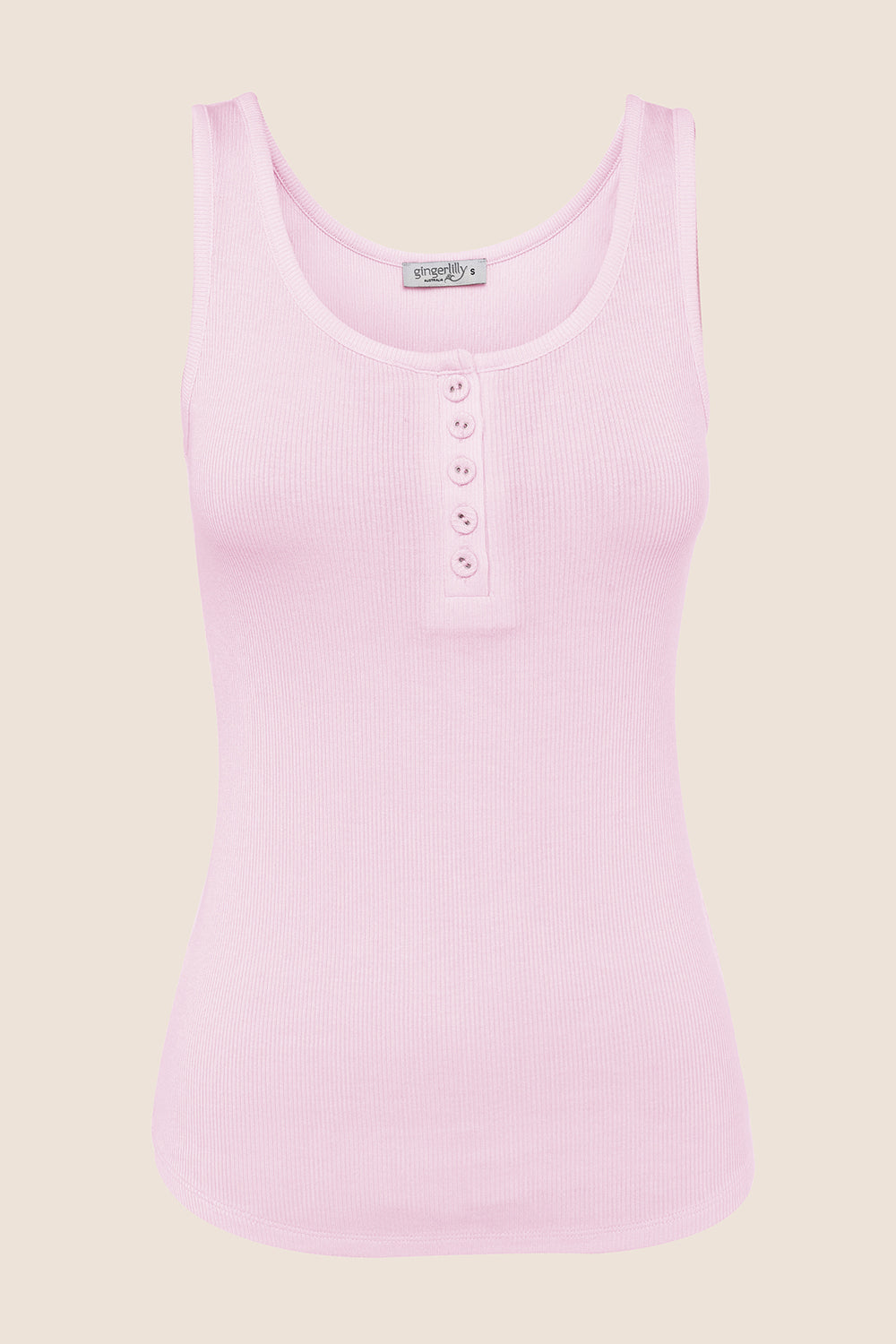 Liberty Ribbed Singlet Henley Top