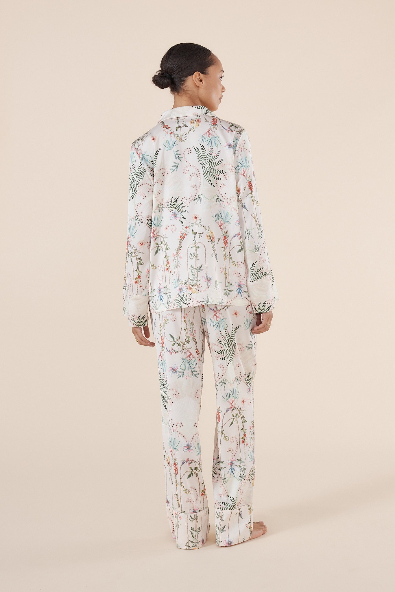 Maeve Botanical Print Satin PJ set