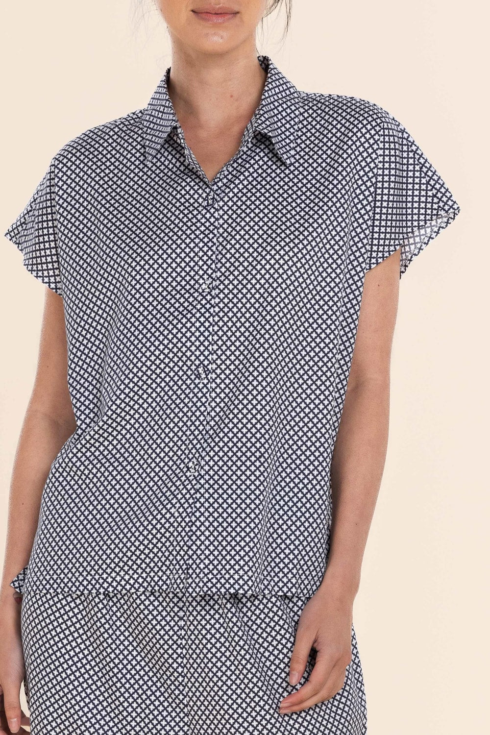 Marlie Diamond Print Cotton Long PJ Set