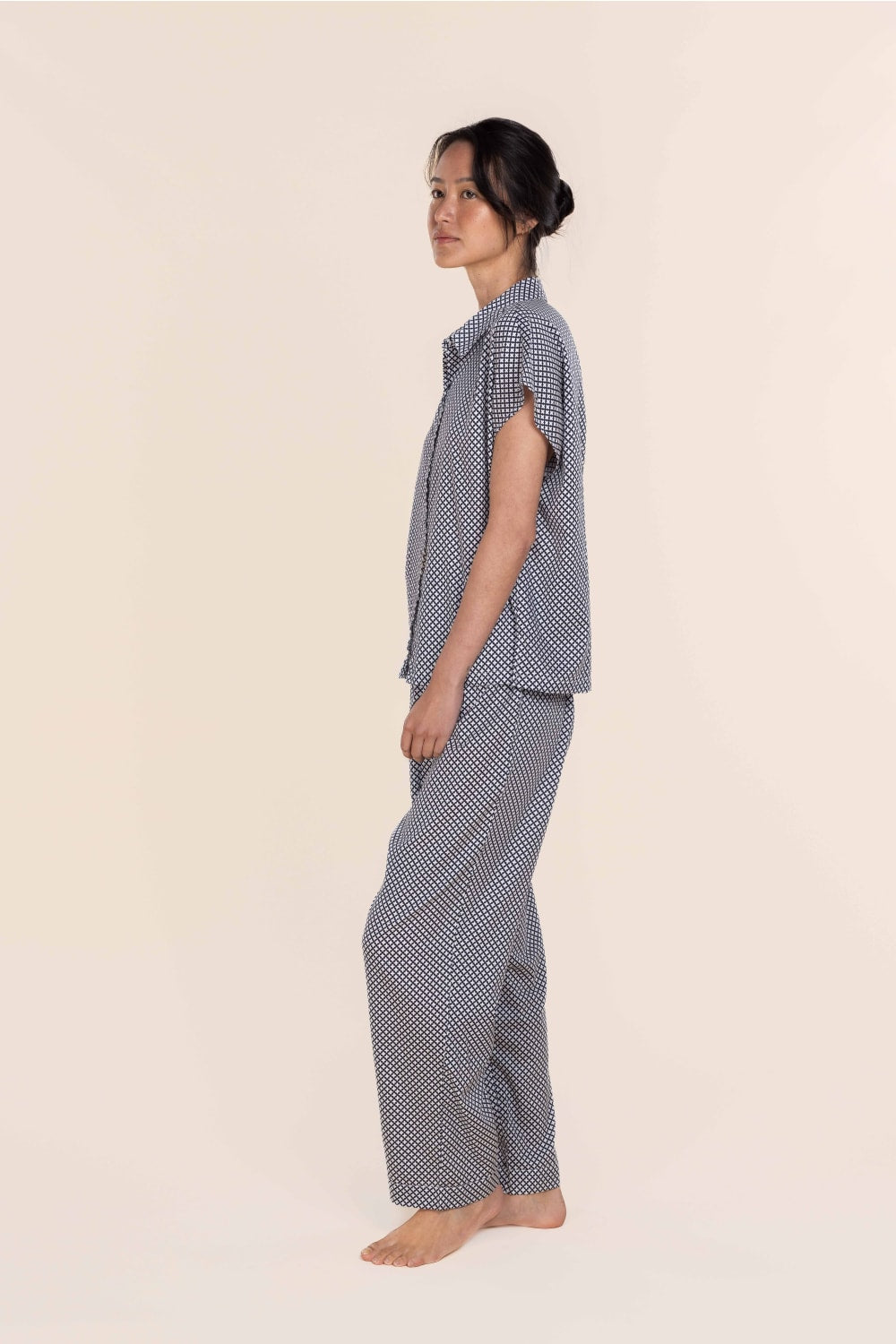 Marlie Diamond Print Cotton Long PJ Set