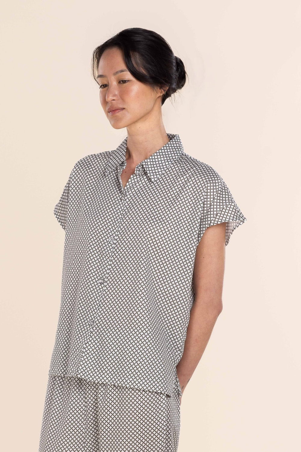 Marlie Diamond Print Cotton Long PJ Set