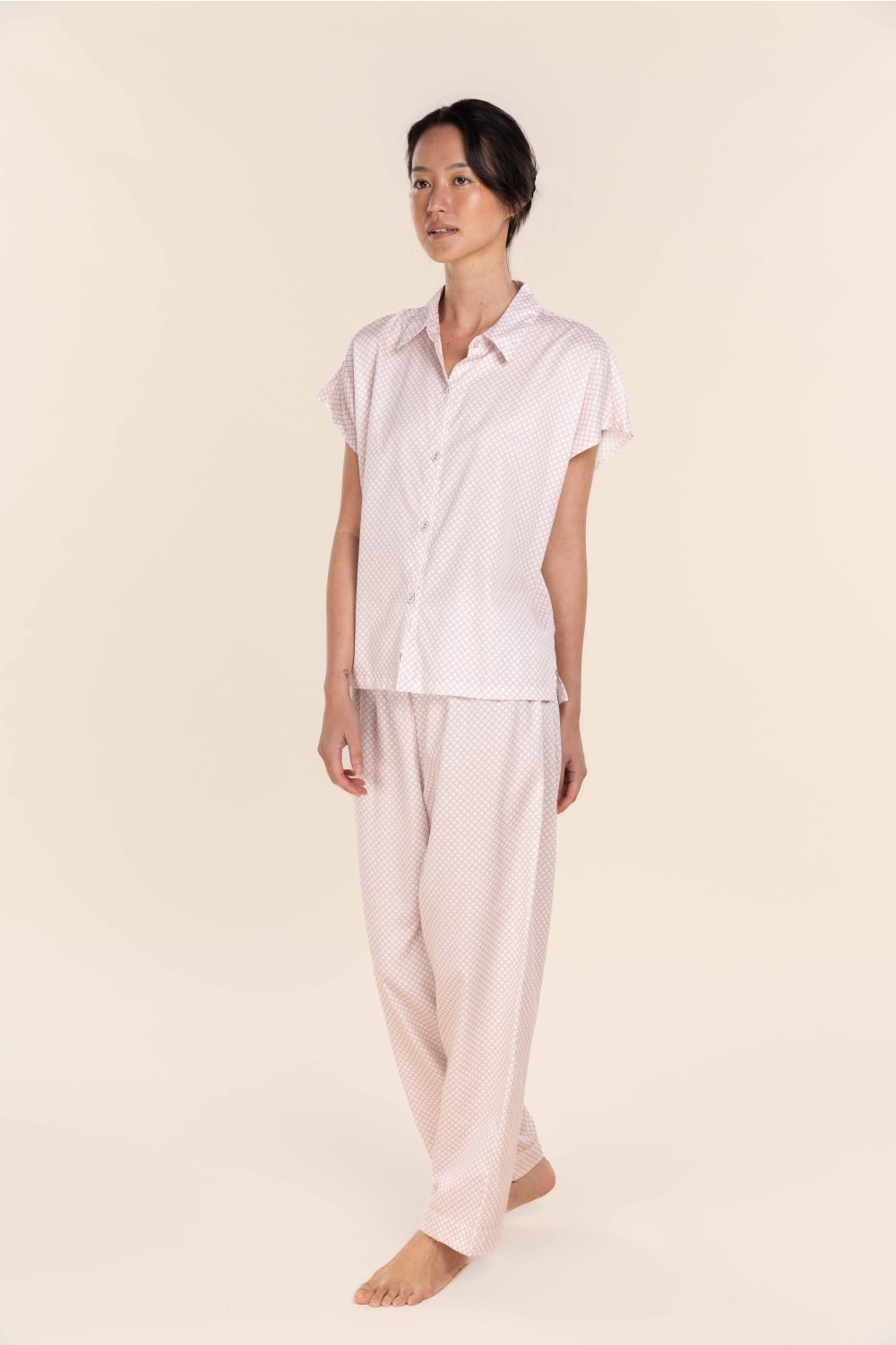 Marlie Diamond Print Cotton Long PJ Set