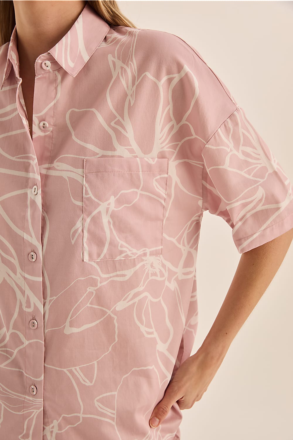 Milana Pink Cotton Floral PJ