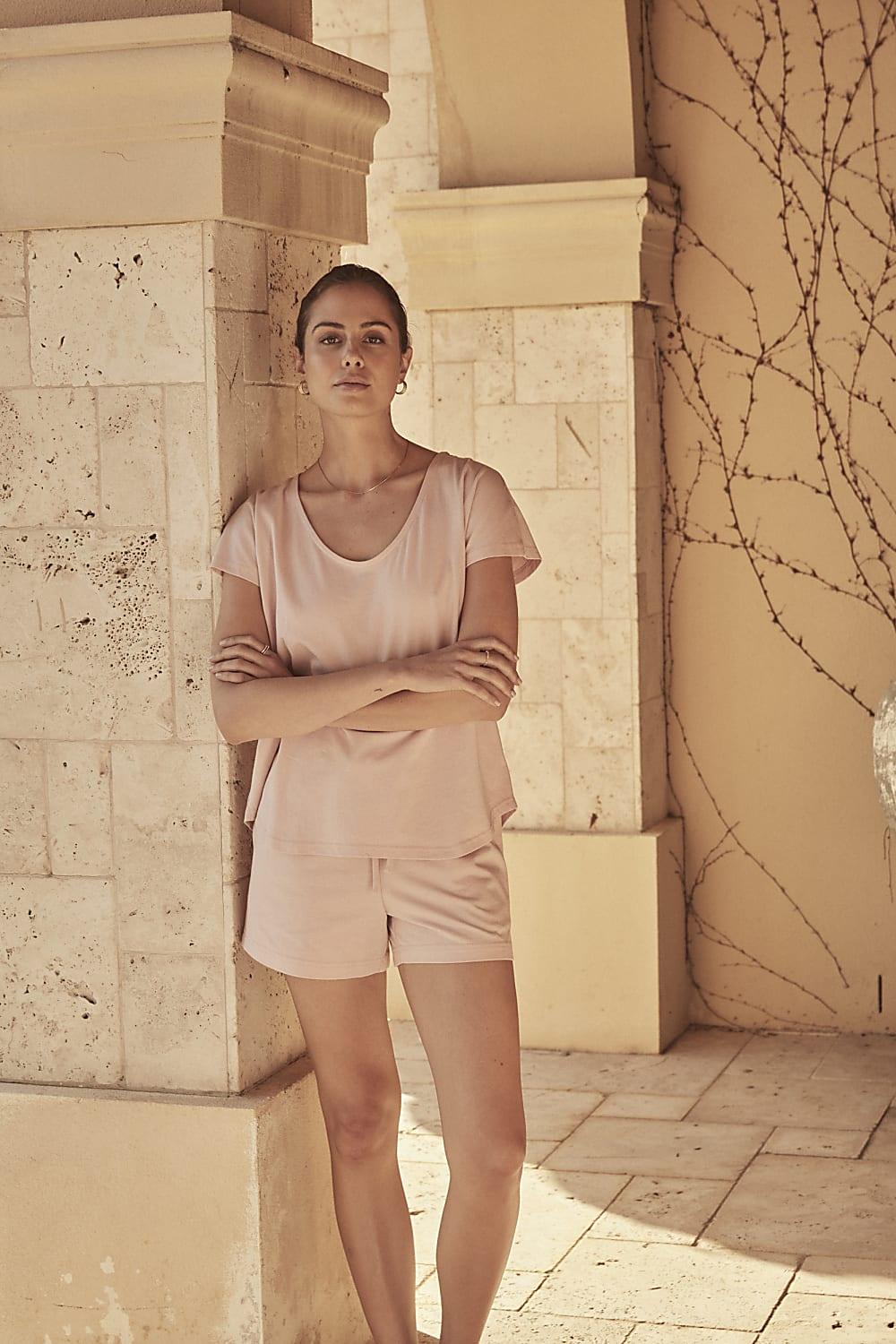 Mona Pink Bamboo Short PJ