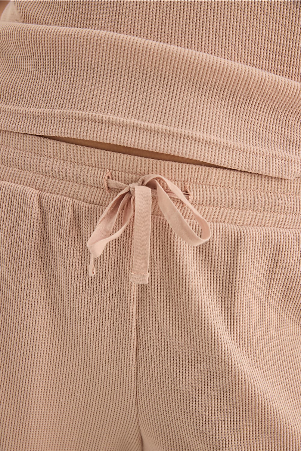Olivia Beige Waffle Short Set