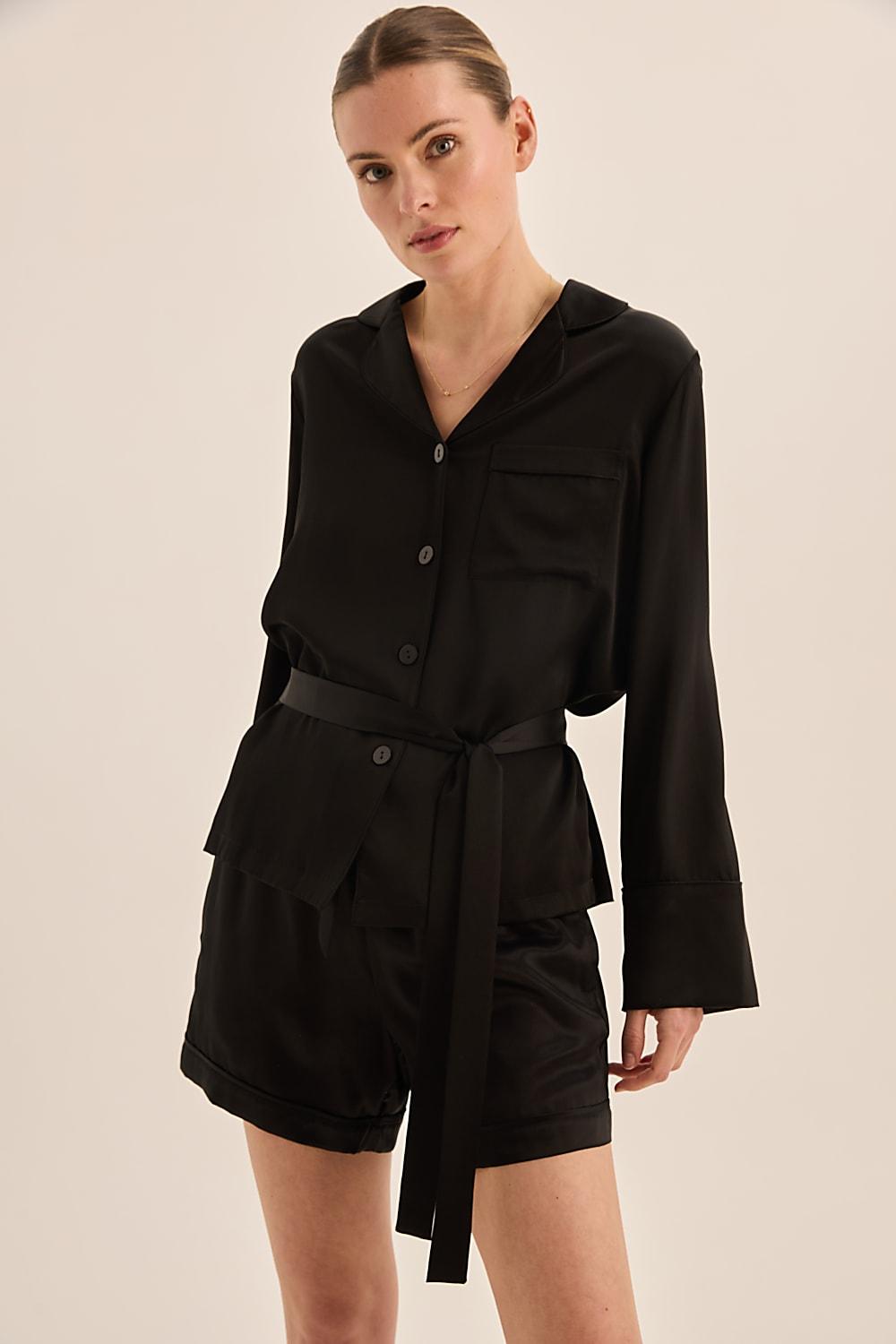 Sapphire Black Pure Silk PJ Set