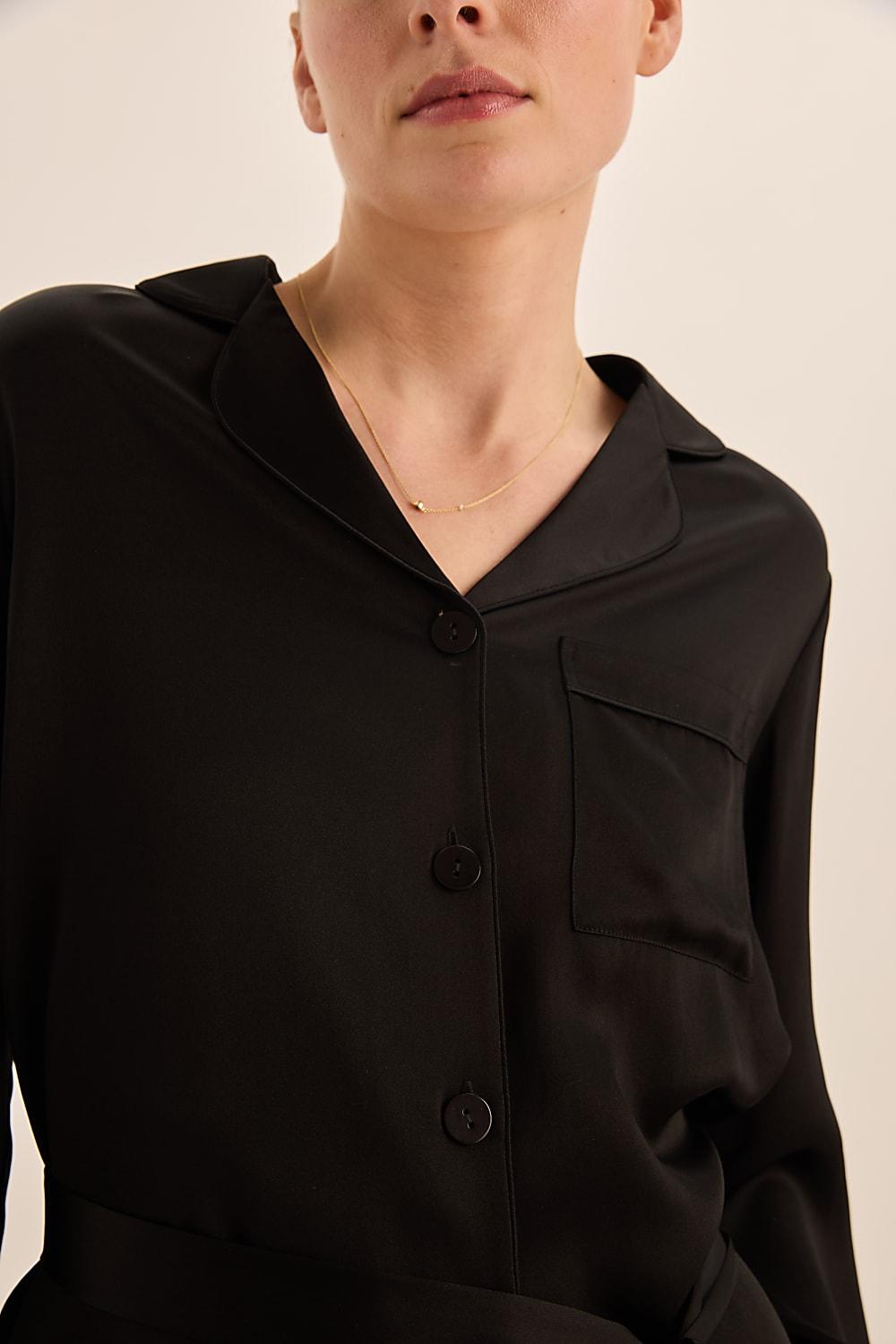 Sapphire Black Pure Silk PJ Set