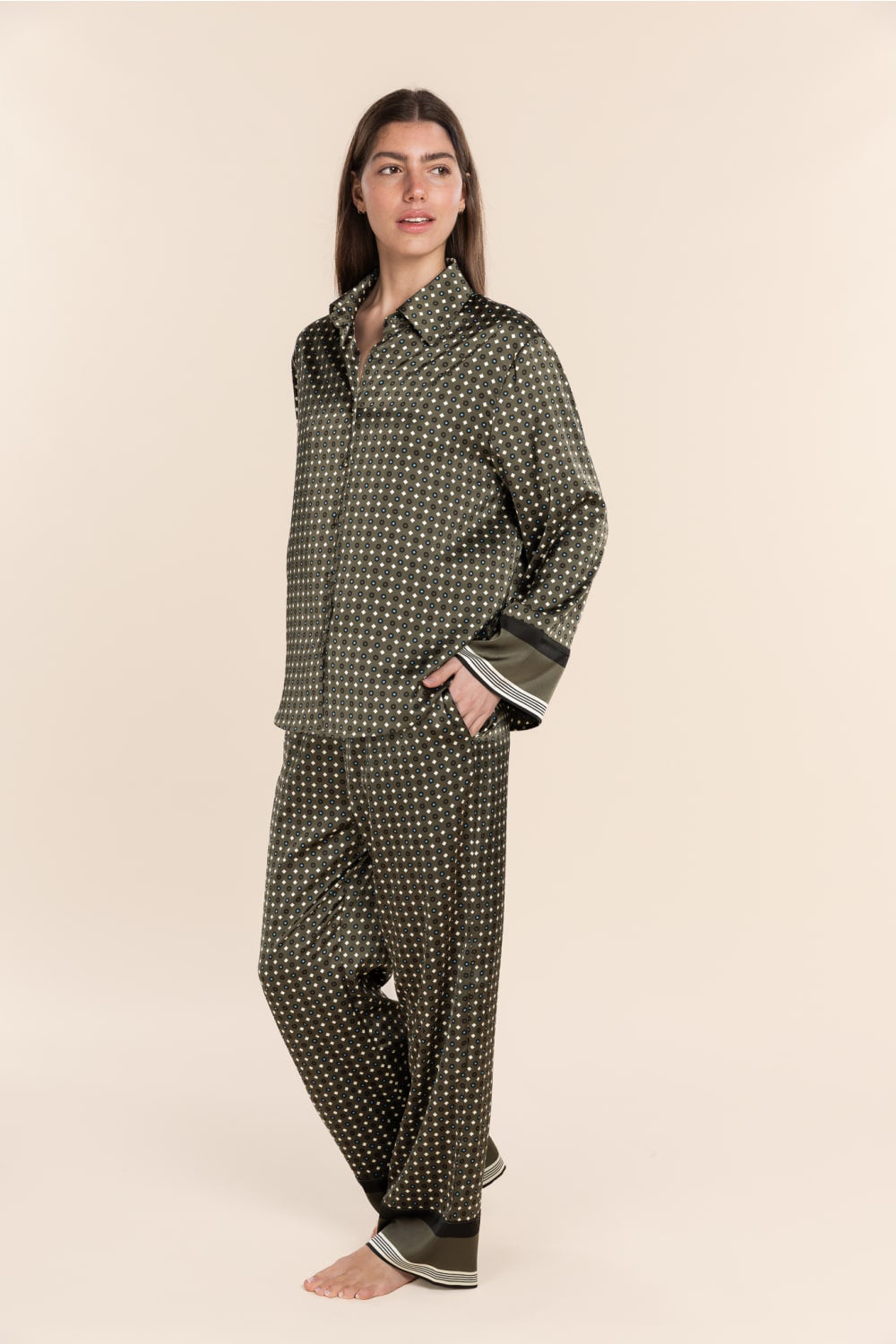 Scarlett Printed Silky Satin PJ Set