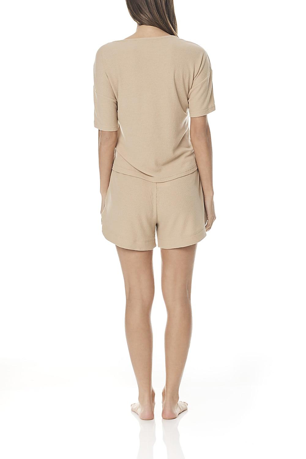 Soraya Sand Waffle Short Set