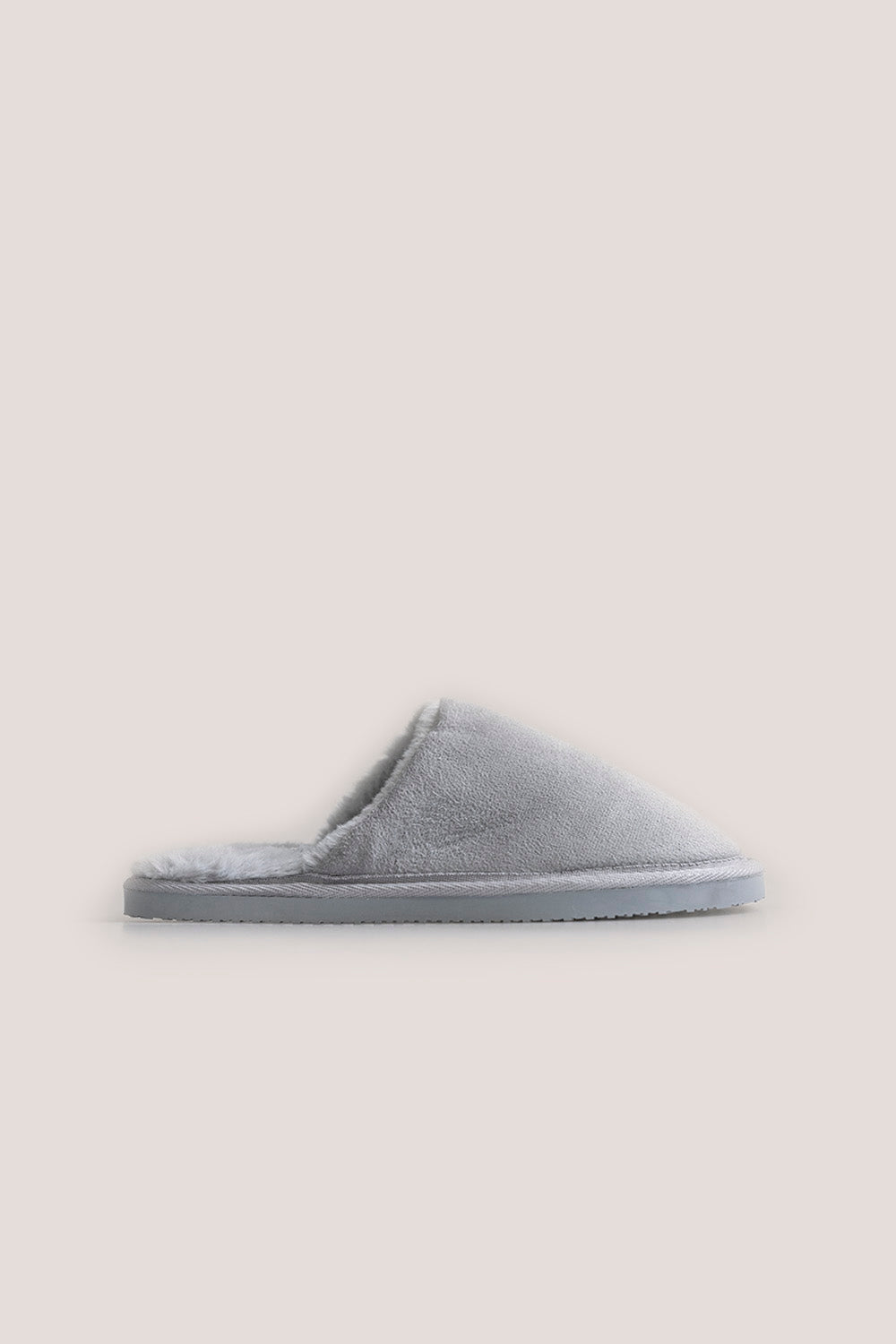 St Moritz Mock Suede Slipper Grey