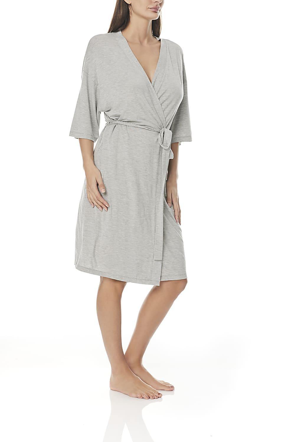 Tavia Grey Bamboo Robe