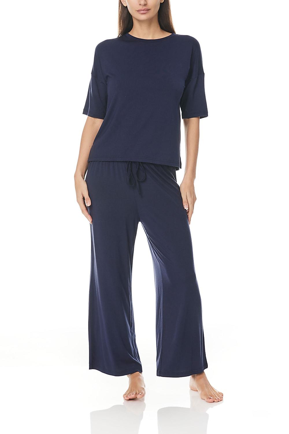 Taylor Navy Wide Leg Modal PJ